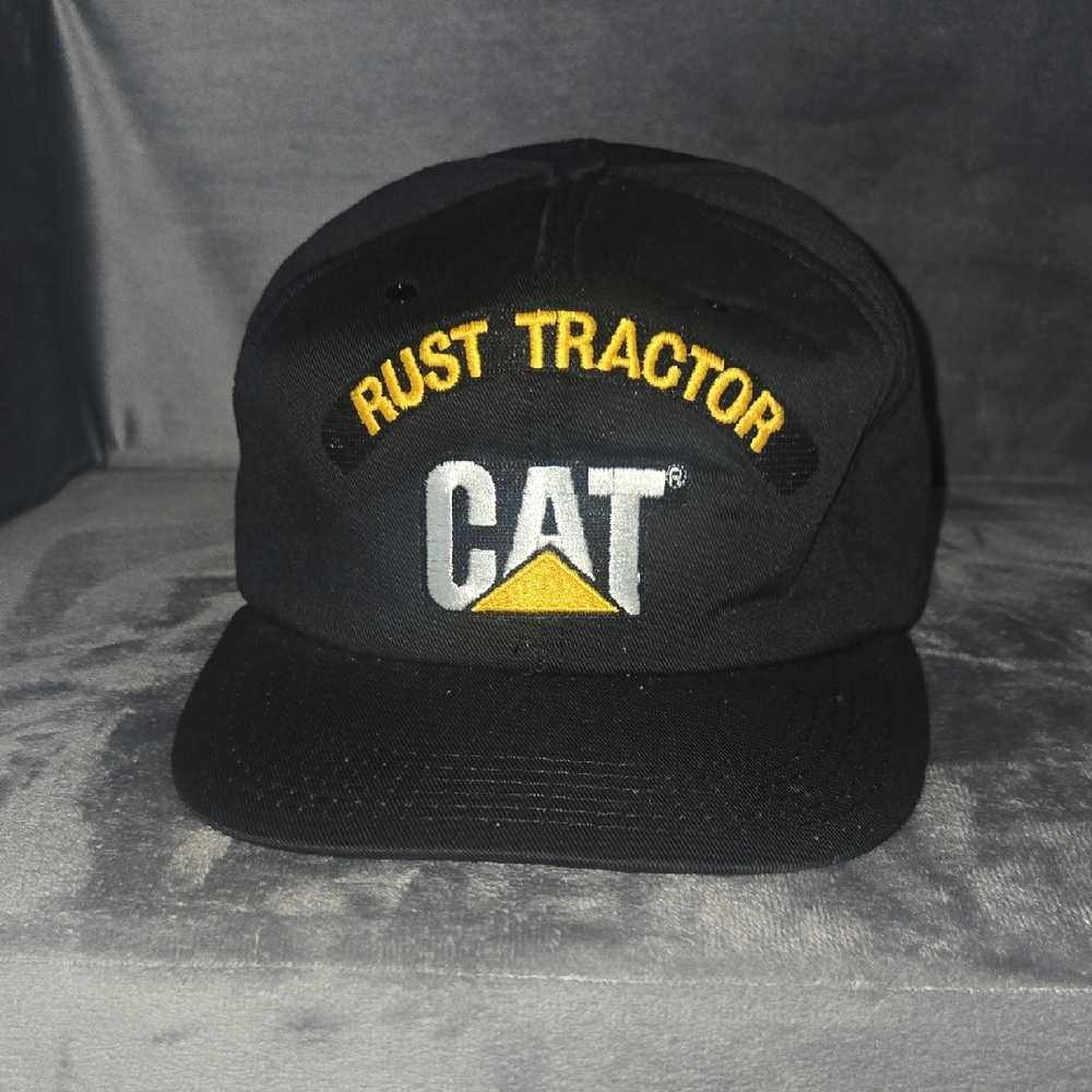 Vintage Hat CAT Black and Yellow Embroidered Cap